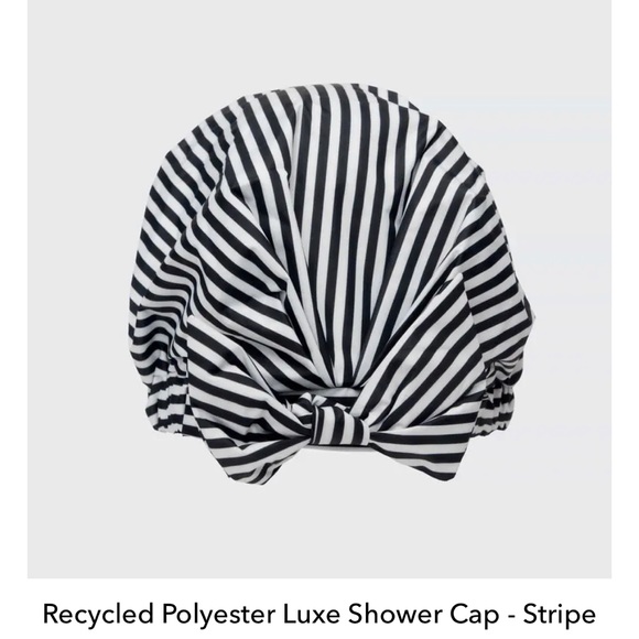 Recycled Polyester Luxe Shower Cap - Stripe - Picture 2 of 4